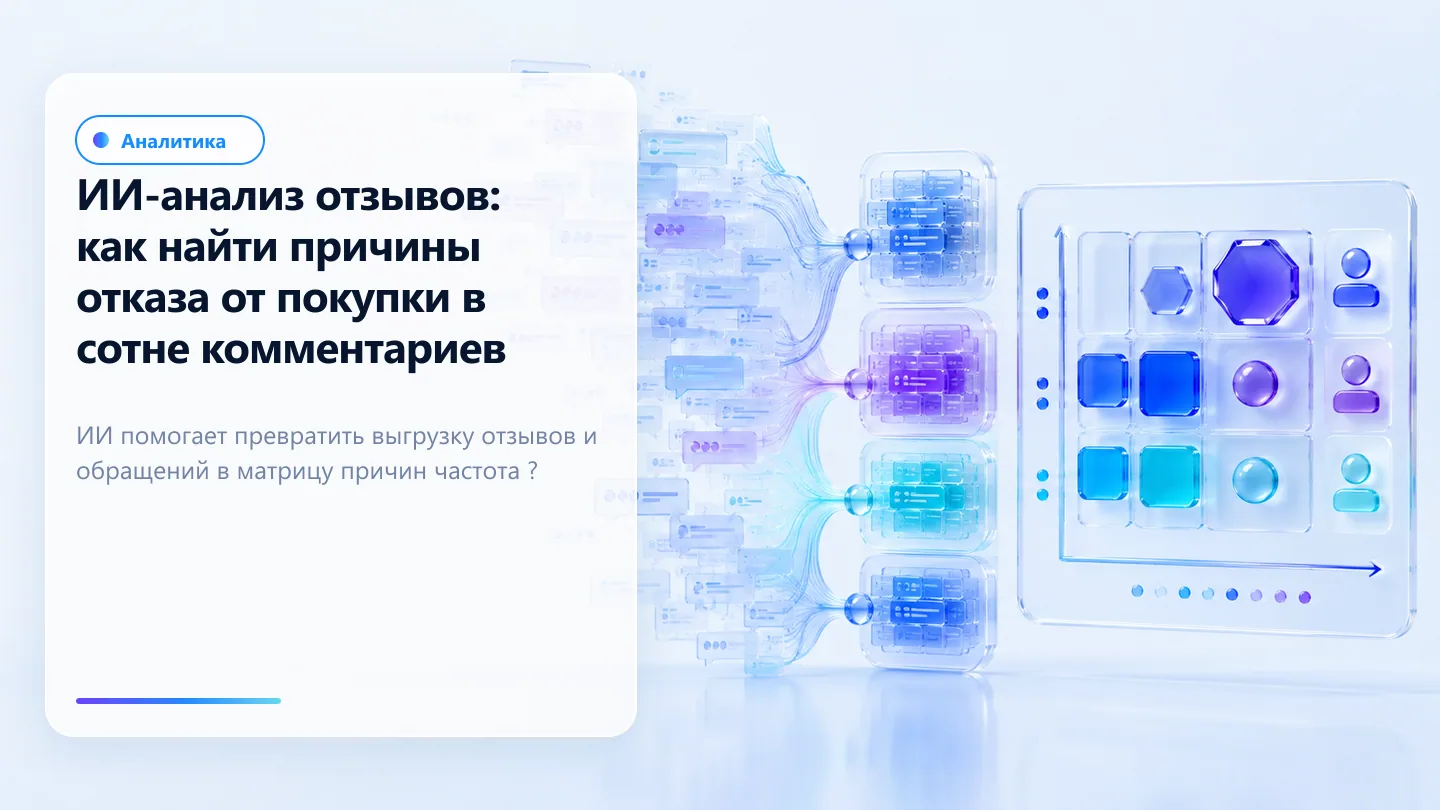Обложка статьи: ИИ-анализ отзывов: как найти причины отказа от покупки в сотне комментариев