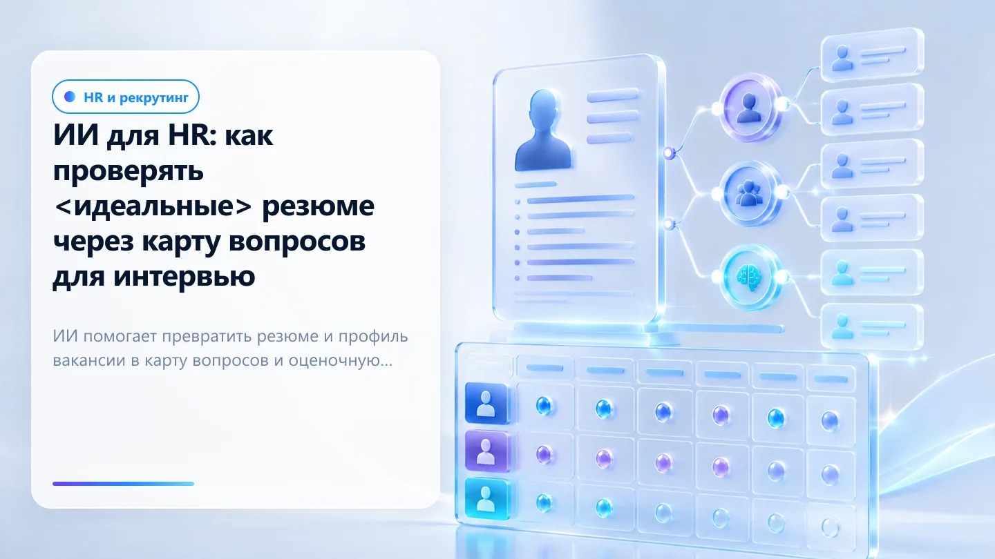 Обложка статьи: ИИ для HR: как проверять «идеальные» резюме через карту вопросов для интервью