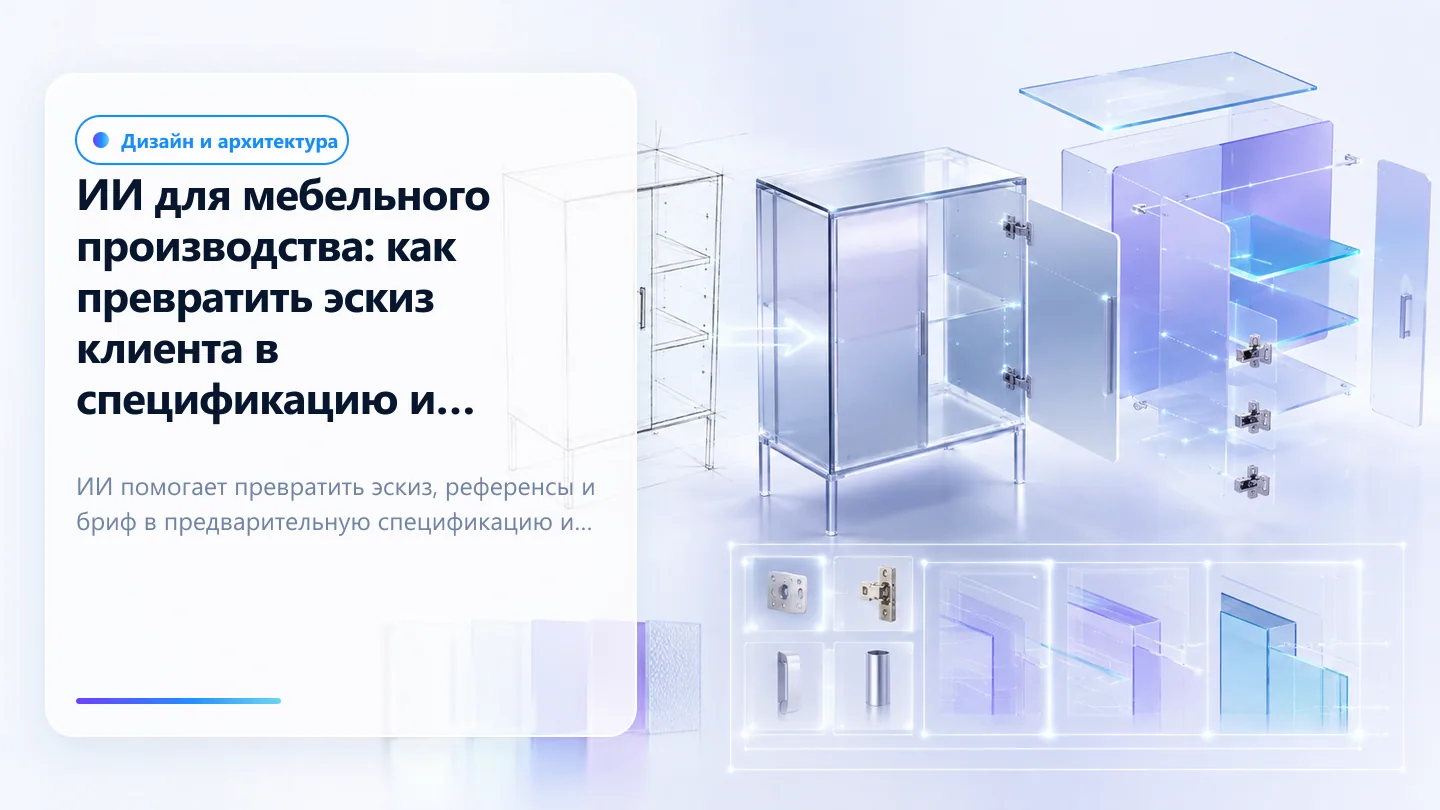 Обложка статьи: ИИ для мебельного производства: как превратить эскиз клиента в спецификацию и расчёт