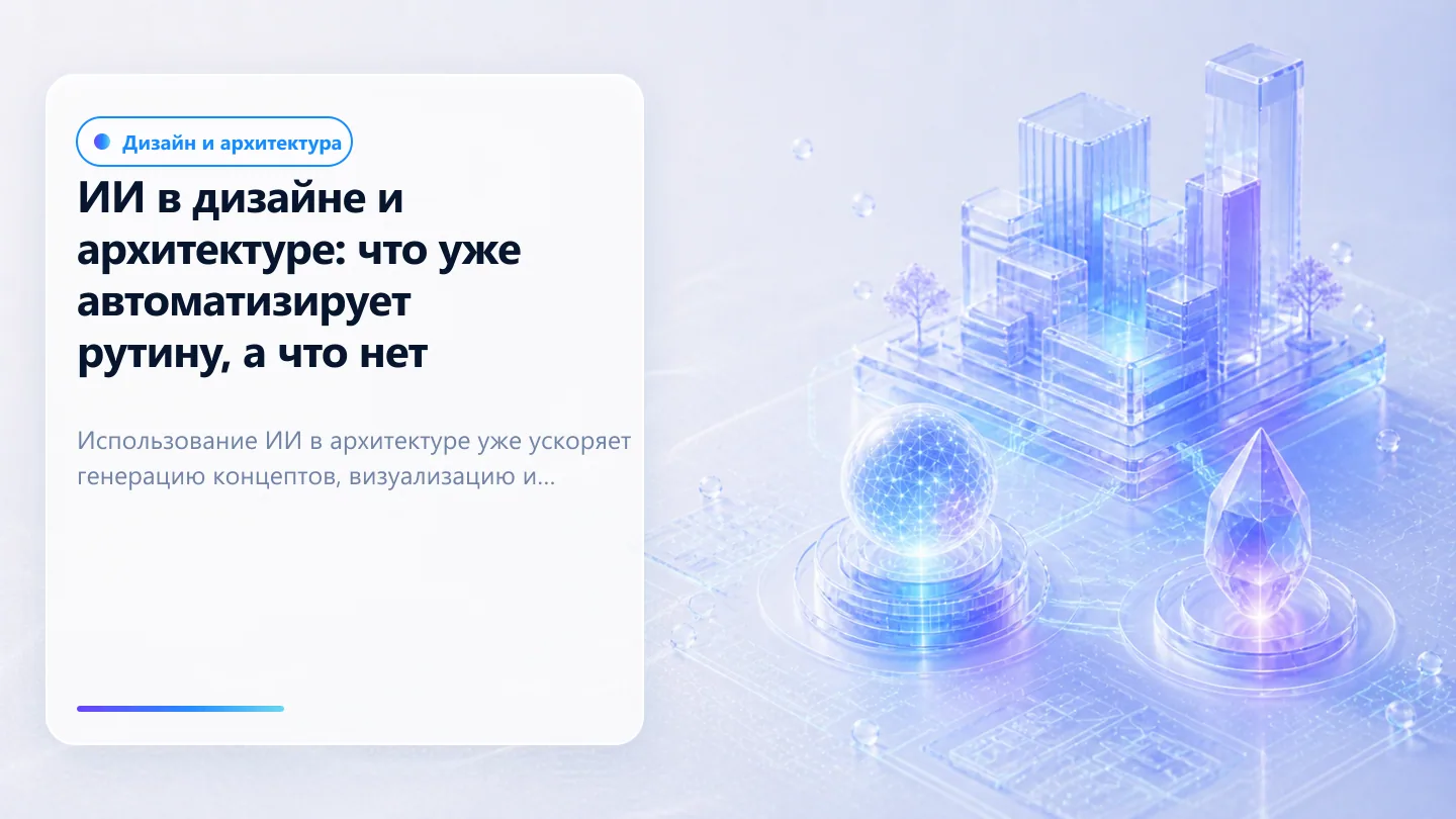 Обложка статьи: ИИ в дизайне и архитектуре: что уже автоматизирует рутину, а что нет