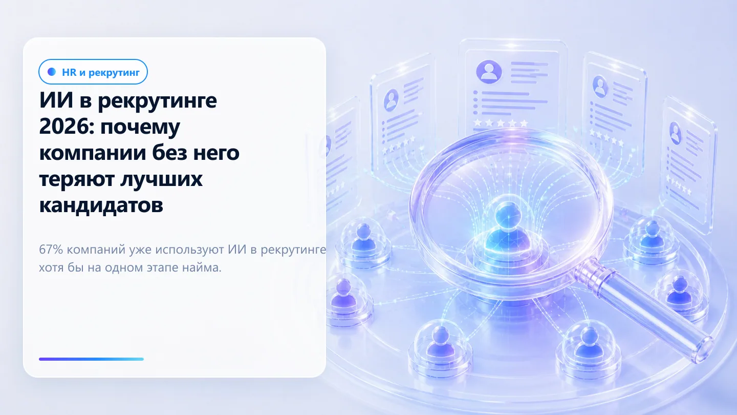 Обложка статьи: ИИ в рекрутинге 2026: почему компании без него теряют лучших кандидатов