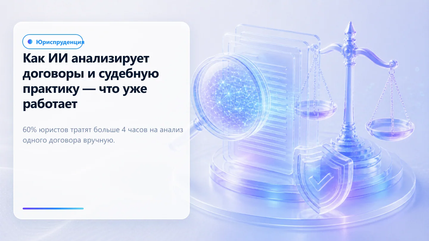 Обложка статьи: Как ИИ анализирует договоры и судебную практику — что уже работает