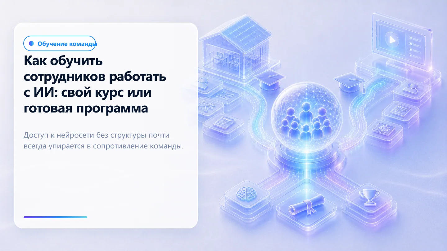 Обложка статьи: Как обучить сотрудников работать с ИИ: свой курс или готовая программа