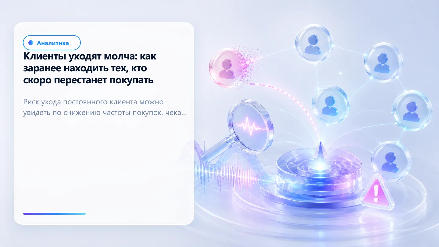 Обложка статьи: Клиенты уходят молча: как заранее находить тех, кто скоро перестанет покупать