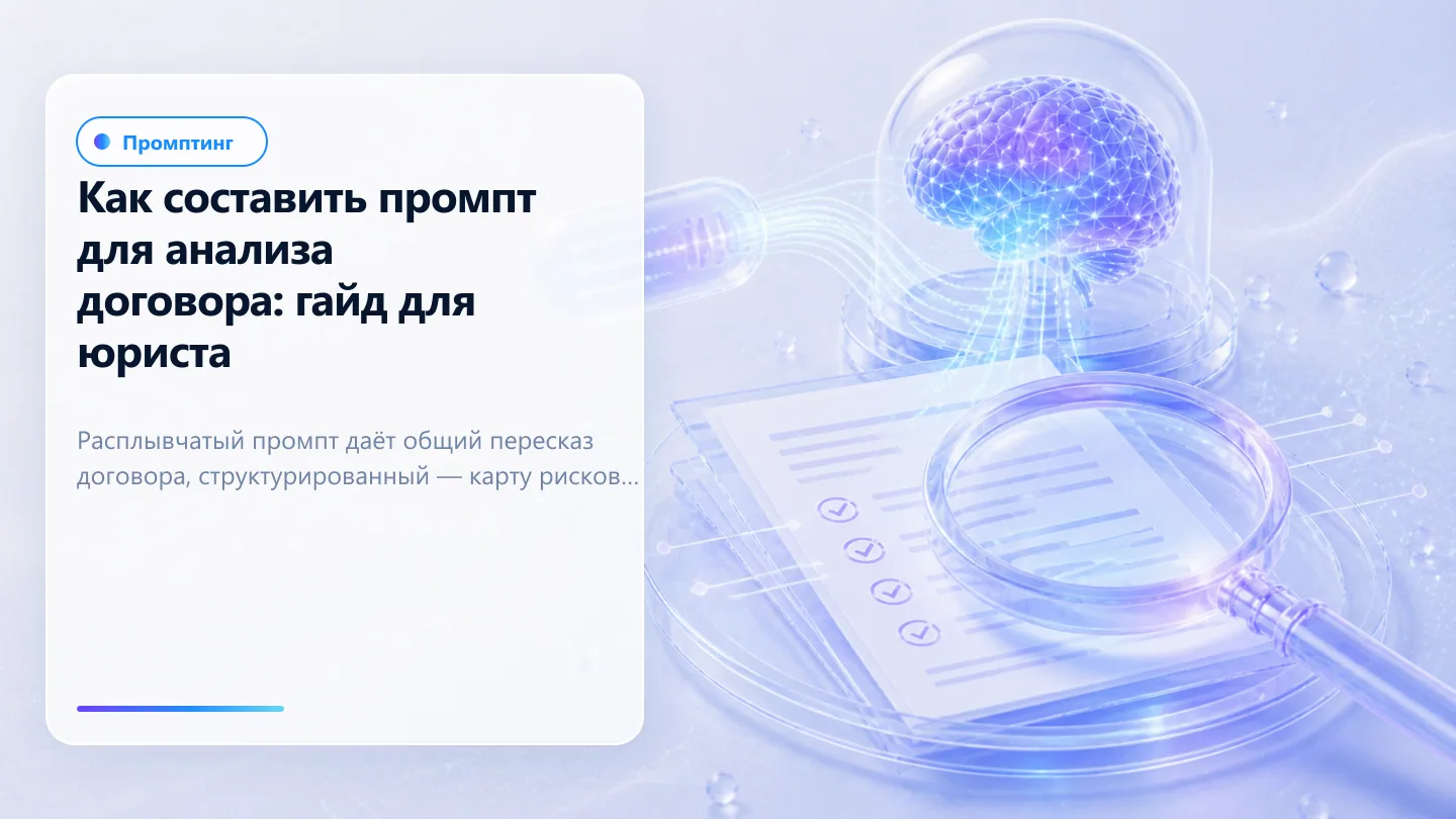 Обложка статьи: Как составить промпт для анализа договора: гайд для юриста
