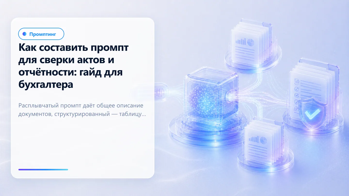 Обложка статьи: Как составить промпт для сверки актов и отчётности: гайд для бухгалтера
