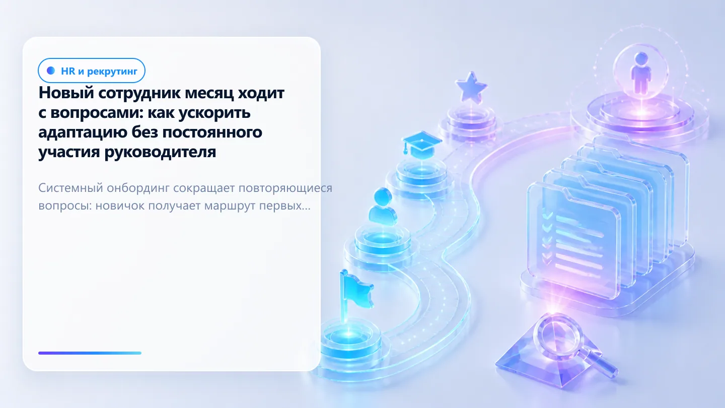 Обложка статьи: Новый сотрудник месяц ходит с вопросами: как ускорить адаптацию без постоянного участия руководителя