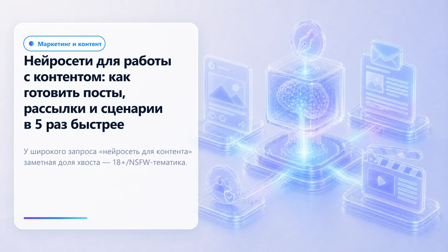 Обложка статьи: Нейросети для работы с контентом: как готовить посты, рассылки и сценарии в 5 раз быстрее