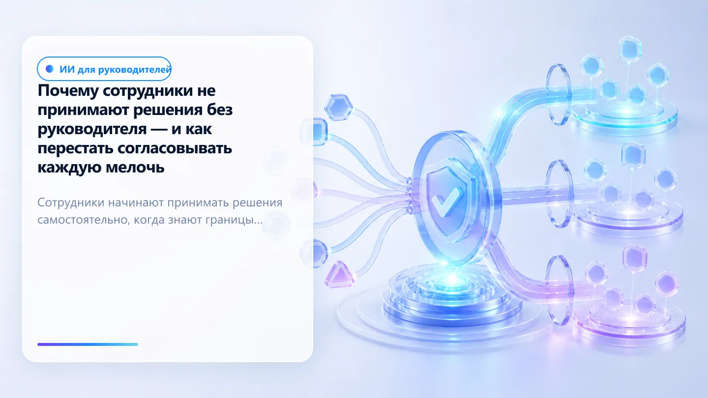 Обложка статьи: Почему сотрудники не принимают решения без руководителя — и как перестать согласовывать каждую мелочь